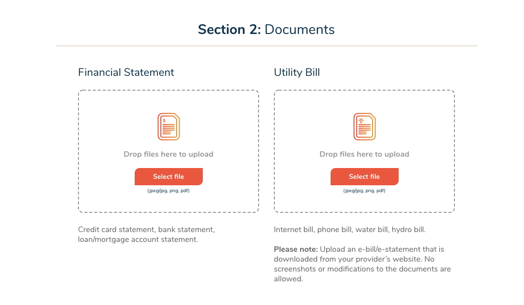 Butbuy verification process: uploading your financial statement and utility bill
