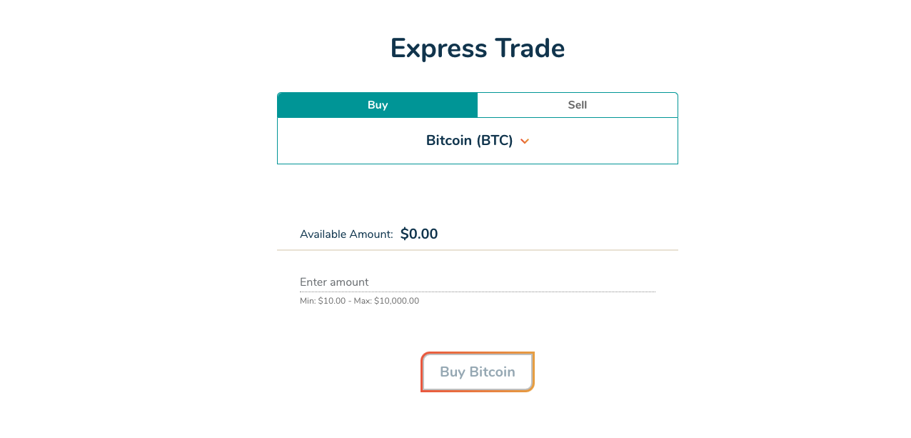 Express Trade on Bitbuy's app
