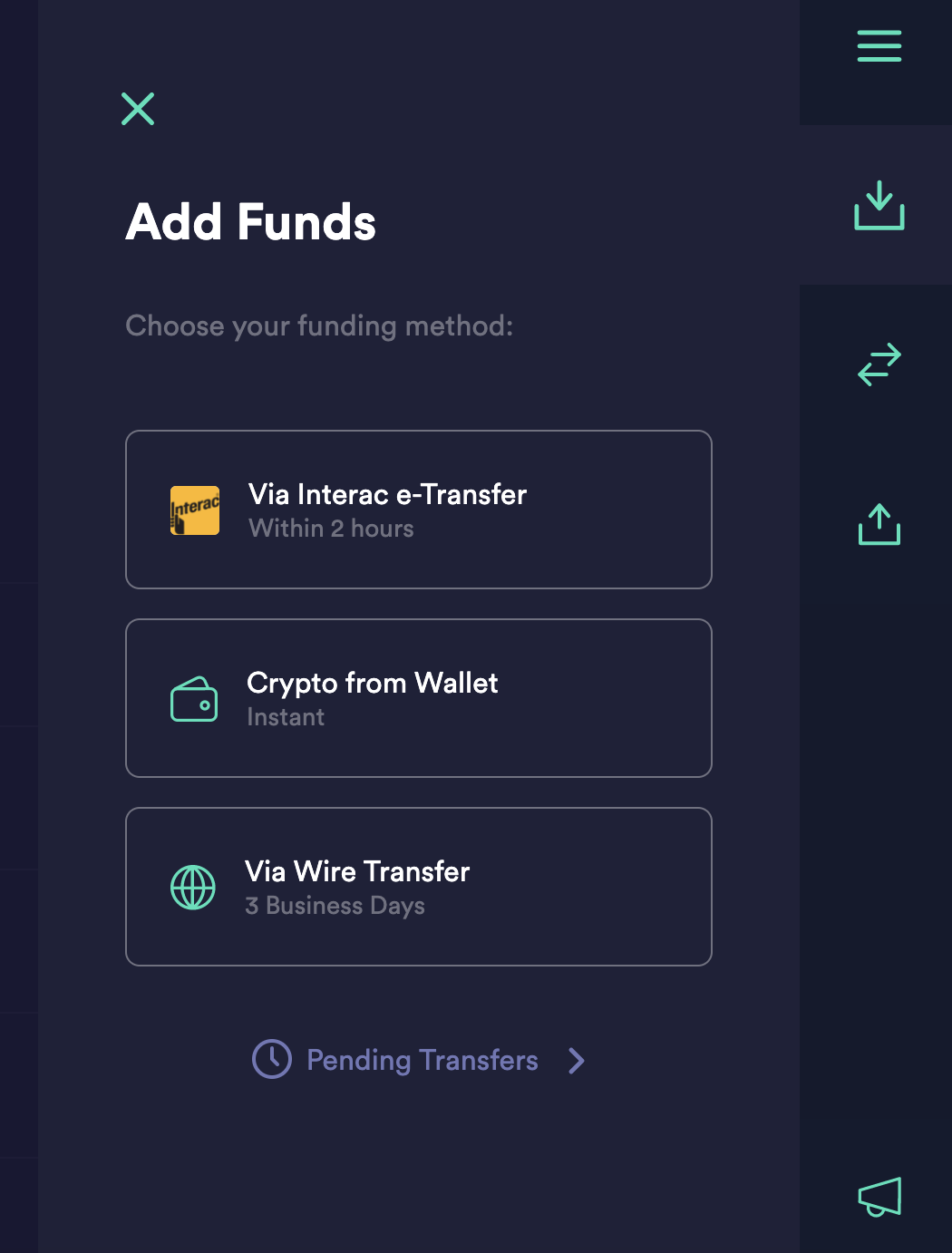 Adding fund in CAD dollars to Newton cryptoexchange