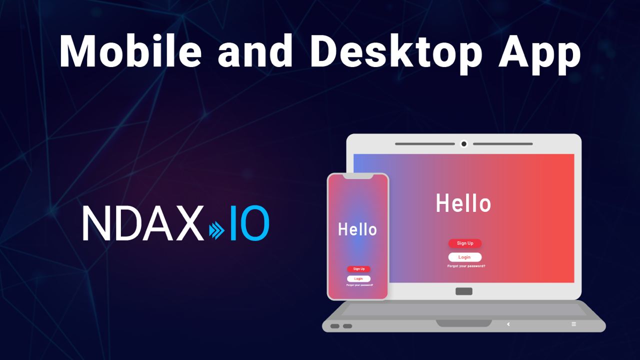 NDAX mobile & desktop app interface