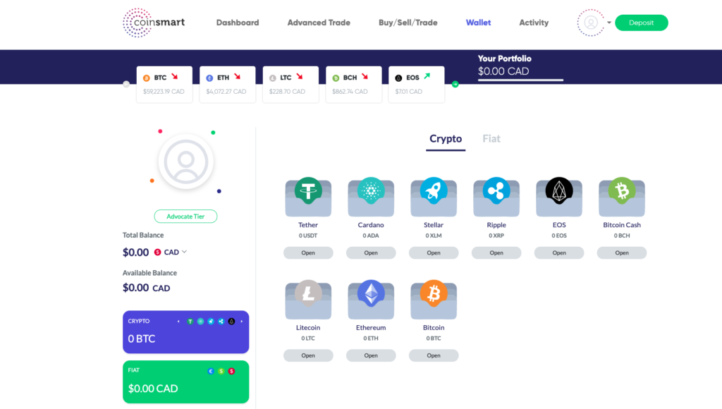 Cool usability and design of Coinsmart cryptoexchange