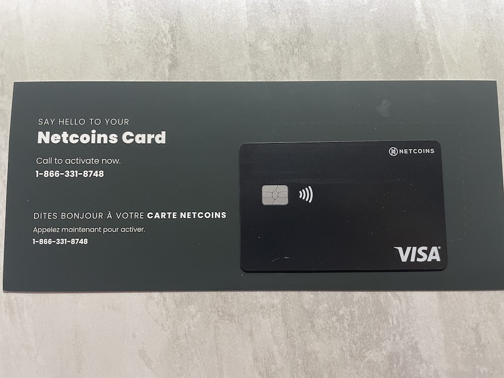 Netcoins crypto Visa card