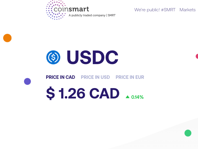 USDC stablecoin price on Coinsmart 