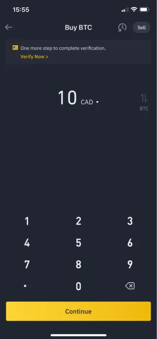 Binance Lite App for beginner users view