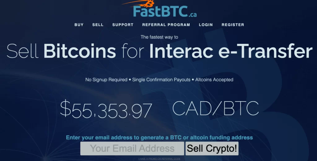 FastBTC website screenshot