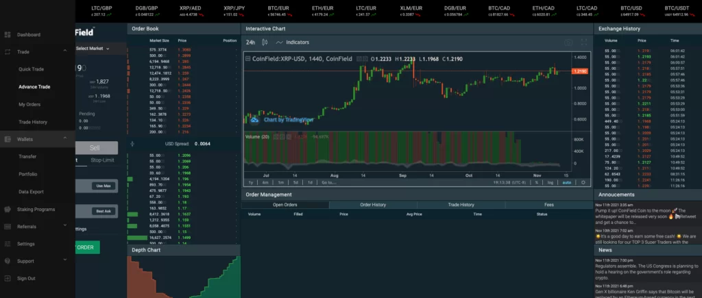 Reviewing CoinField's features