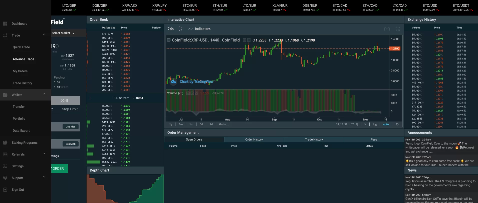 Reviewing CoinField's features