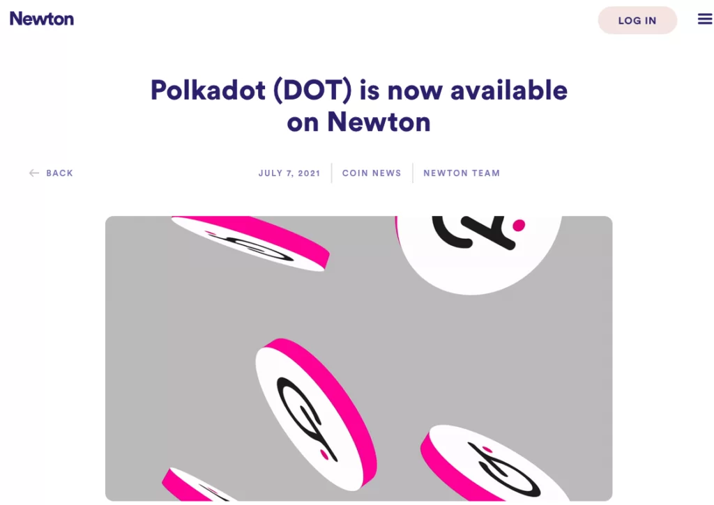 How to buy Polkadot on Newton