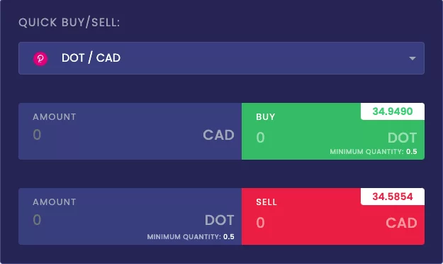 Sell cryptocurrency on NDAX step 1