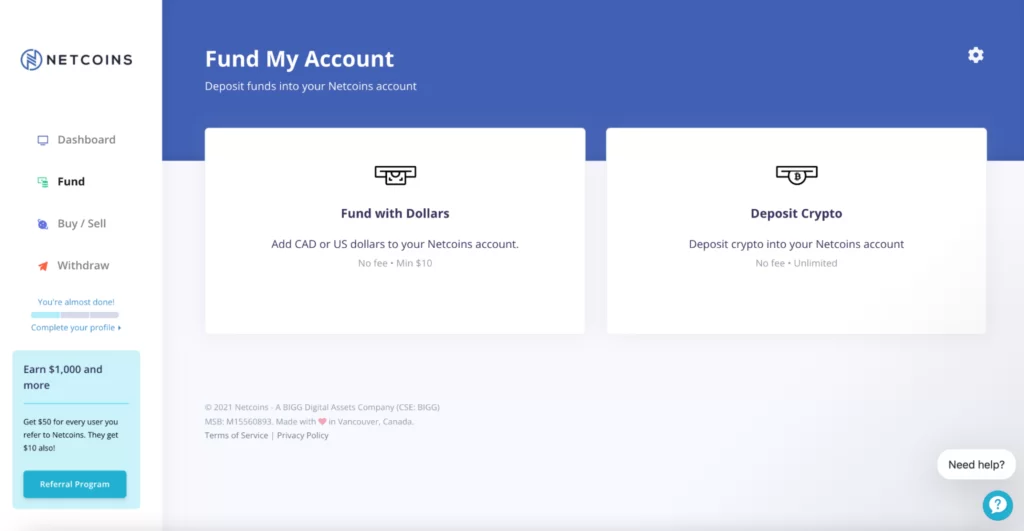 Checking netcoins.ca usability