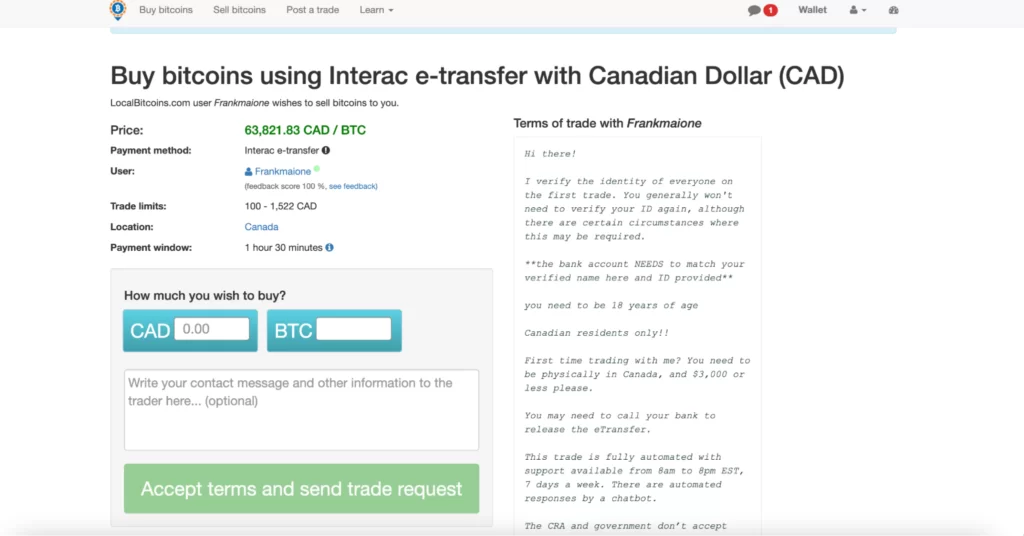 Reviewing trading process on LocalBitcoins