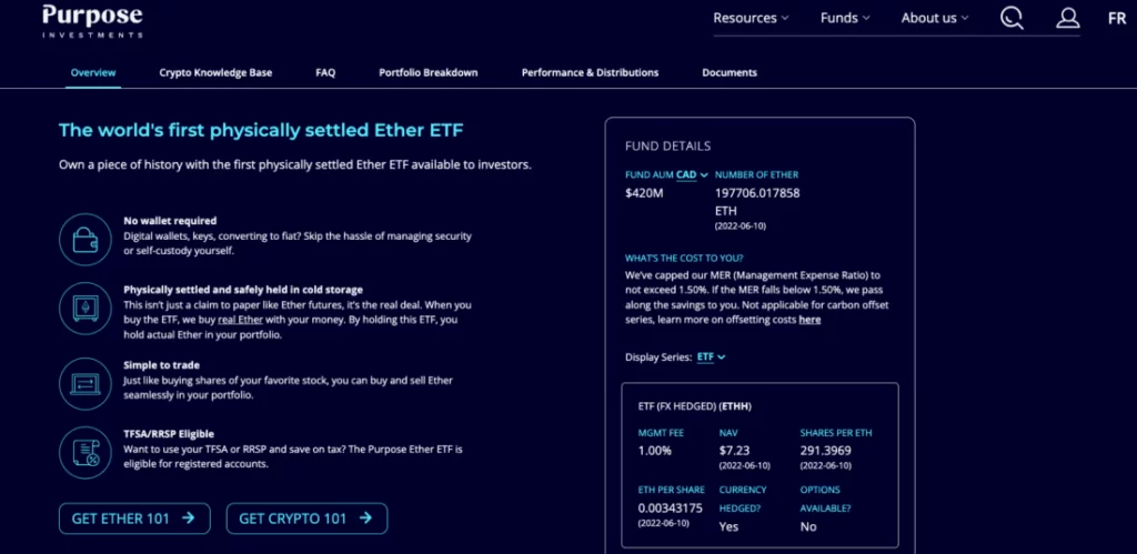 Purpose Ether ETF