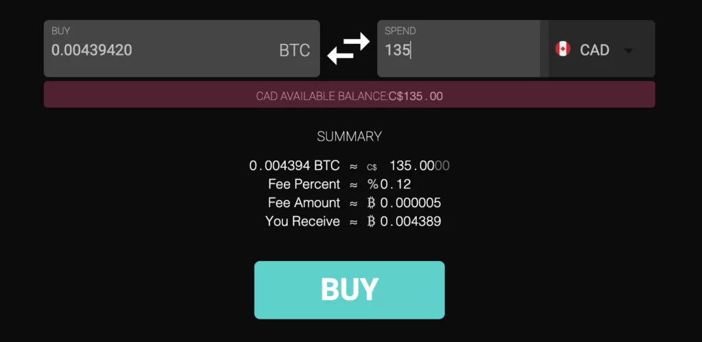 Making transaction with Coinfield