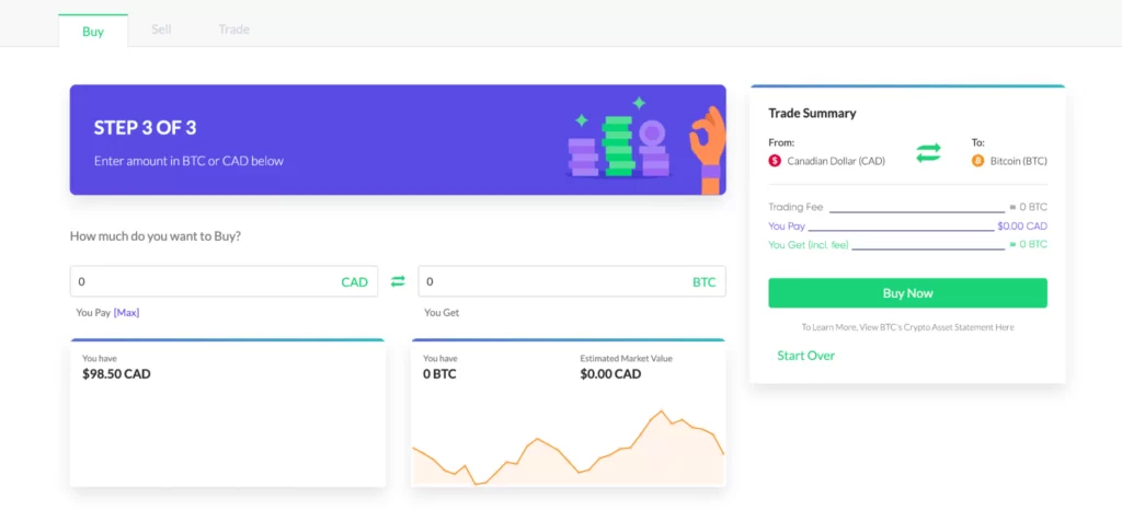 Making a crypto transaction with Coinsmart