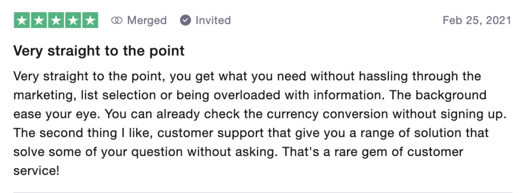 Positive review for Catalyx on Trustpilot