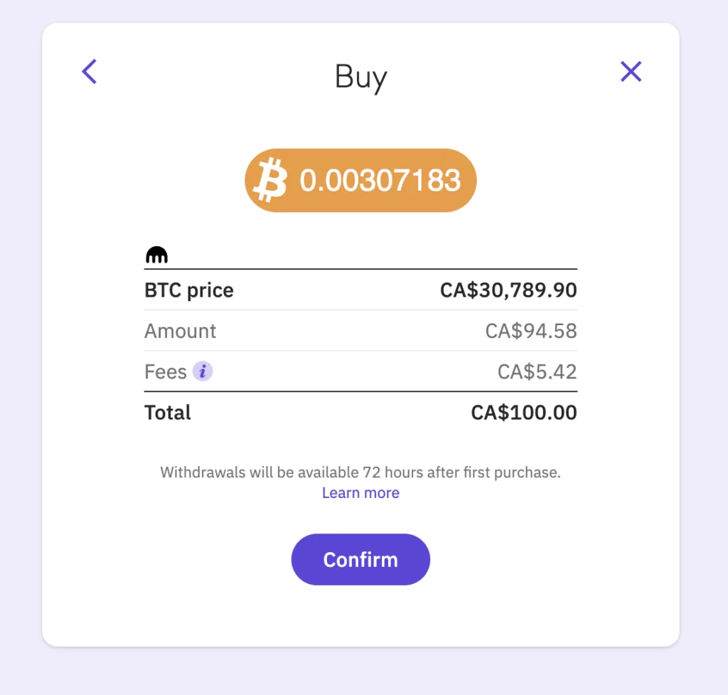 Finalizing bitcoin transaction on Kraken