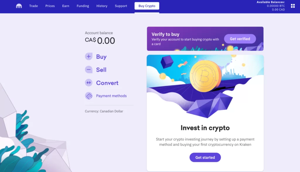 Trading platform on Kraken