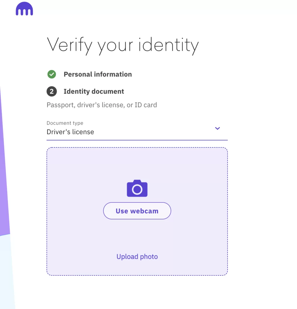 Uploading ID on kraken crypto exchange
