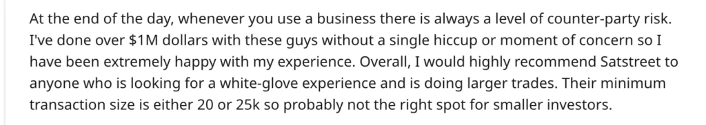 Positive review for Satstreet