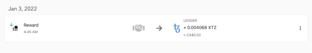 Koinly calculated crypto rewards as a taxes income
