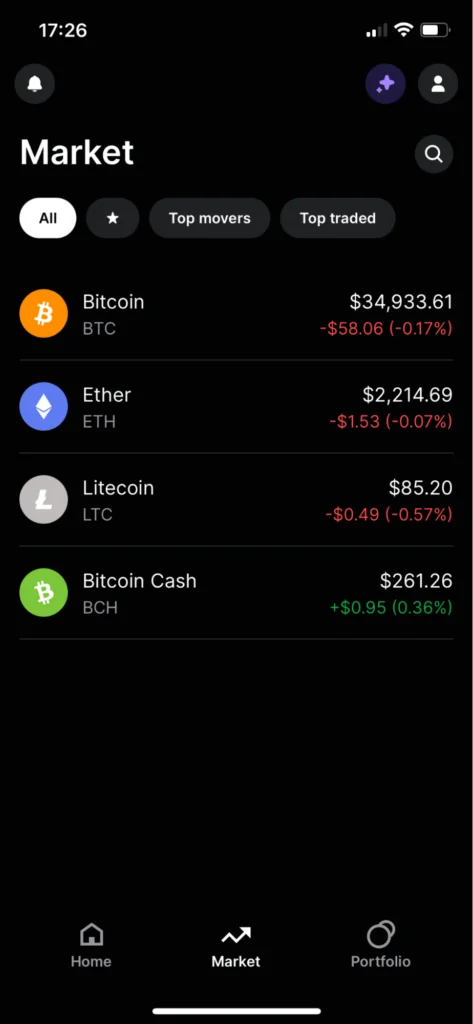 Gemini mobile app screenshot