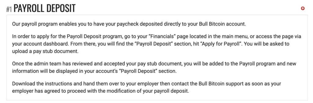 Setting up payroll with Bull Bitcoin account