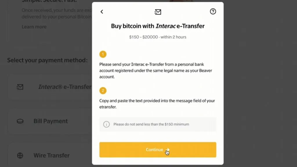 Beaver bitcoin will buy the bitcoin for you and immediately send it to your wallet